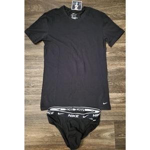 Nike Dri-Fit Essential Cotton Stretch Slim Fit V-Neck Shirt and Underwear Brief